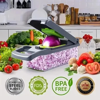 image of 14-in-1 Multifunctional Vegetable Chopper & Slicer - techcarhome