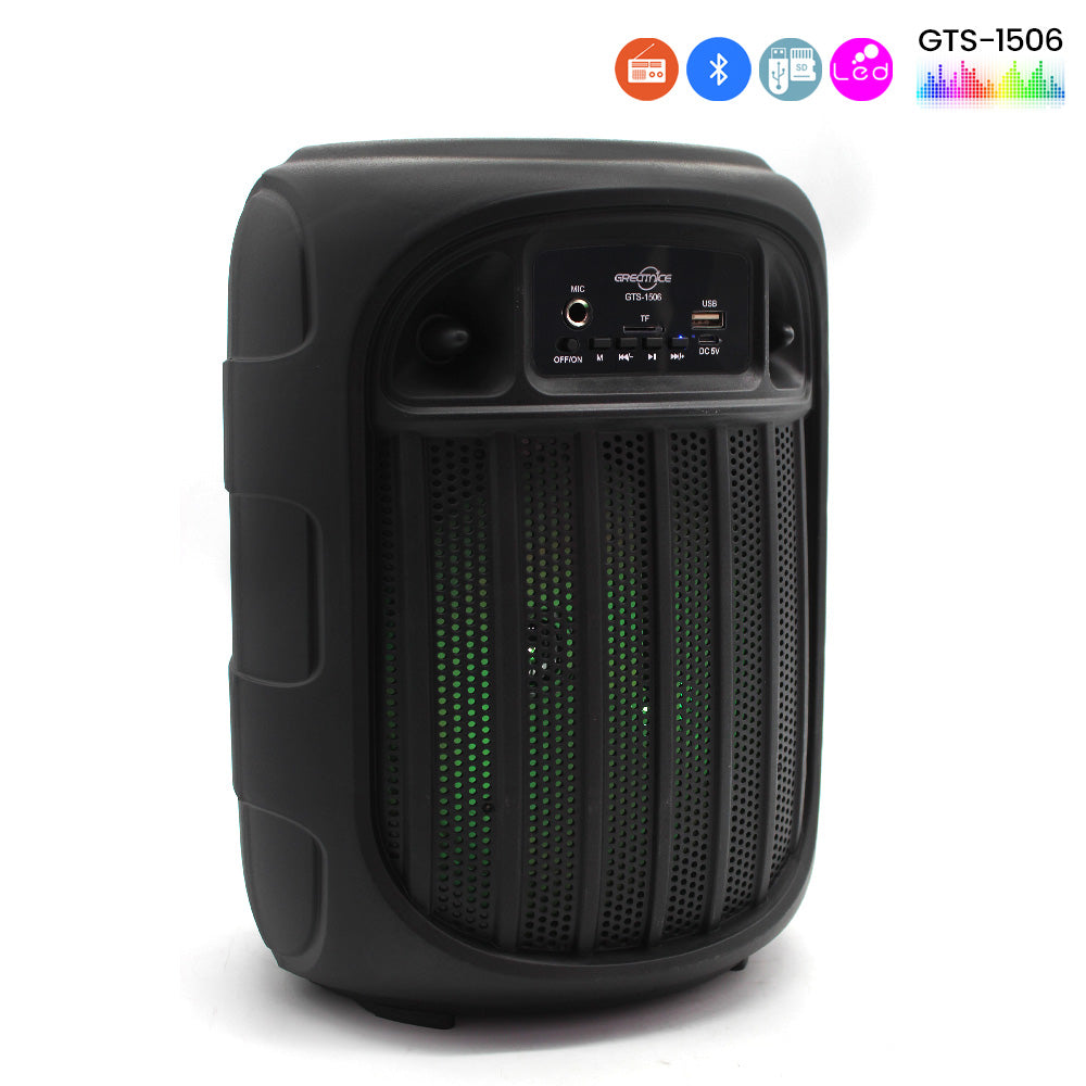 GTS 1506 Wireless Speaker – 8-Inch Speaker, High Quality Sound, Mic & Long Battery Life