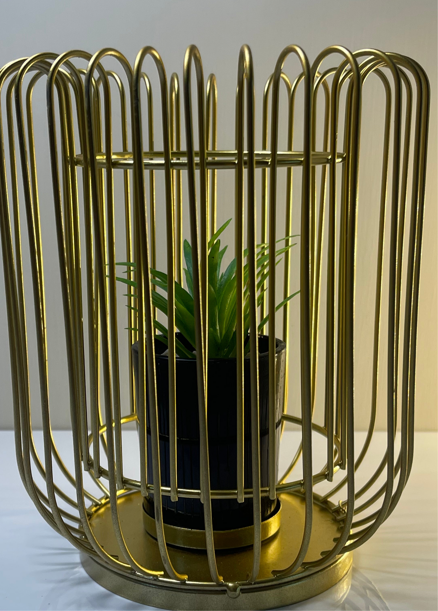 Gold Metal Cage Planter Stand (Large Size)