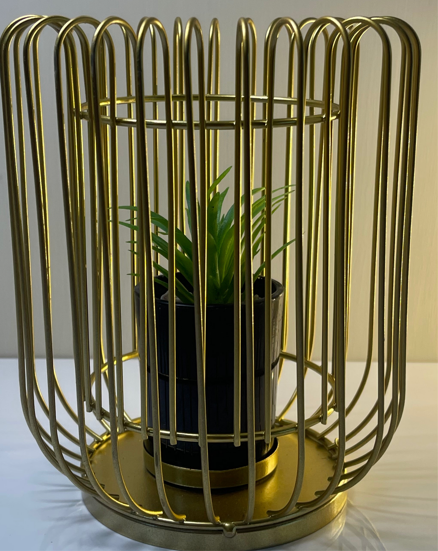 Gold Metal Cage Planter Stand (Large Size)