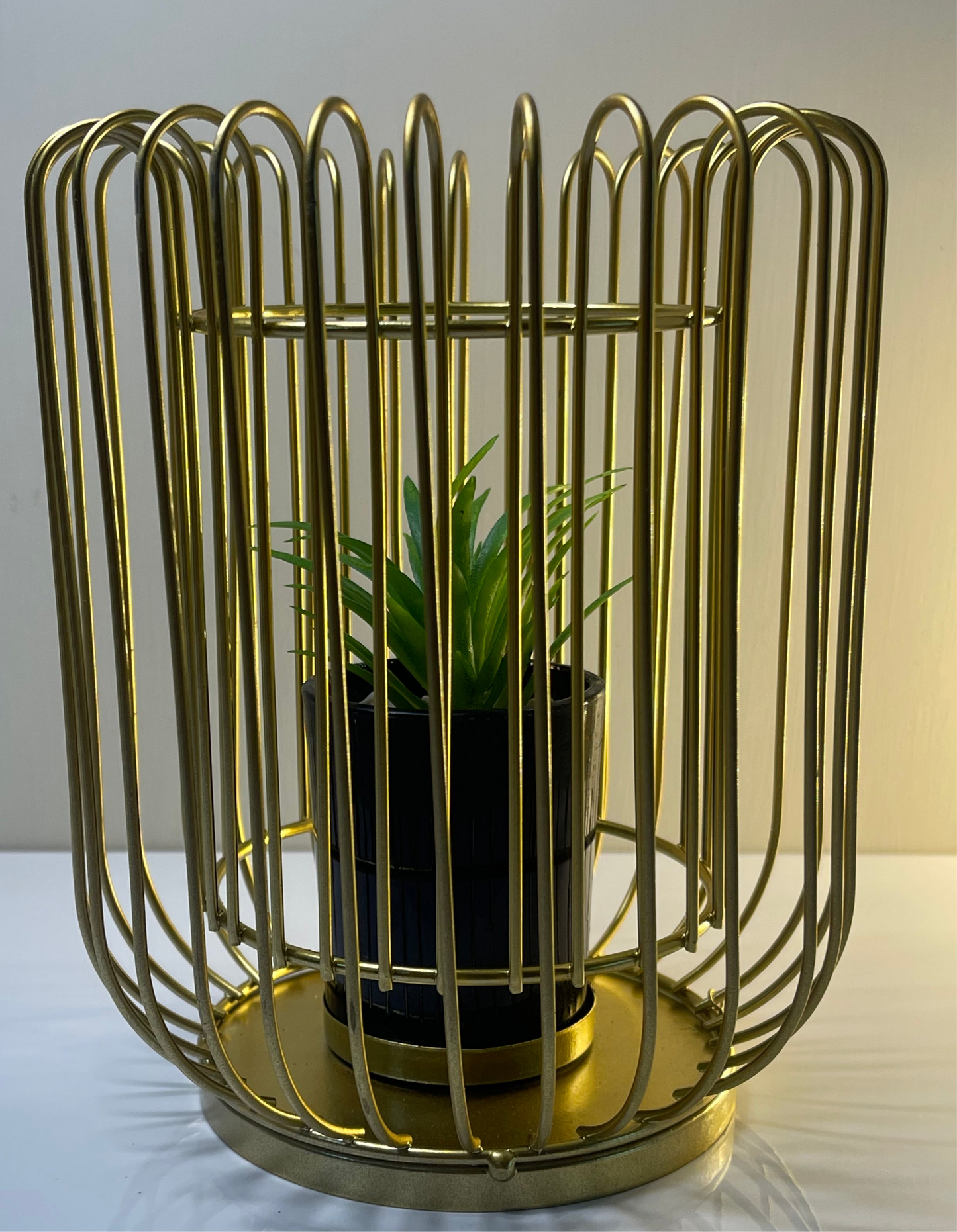 Gold Metal Cage Planter Stand (Large Size)