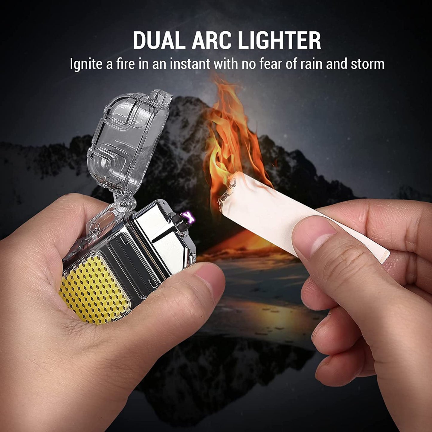 Meneflix Electric USB Rechargeable Dual Arc Lighter – Plasma with 3 Modes COB Flashlight