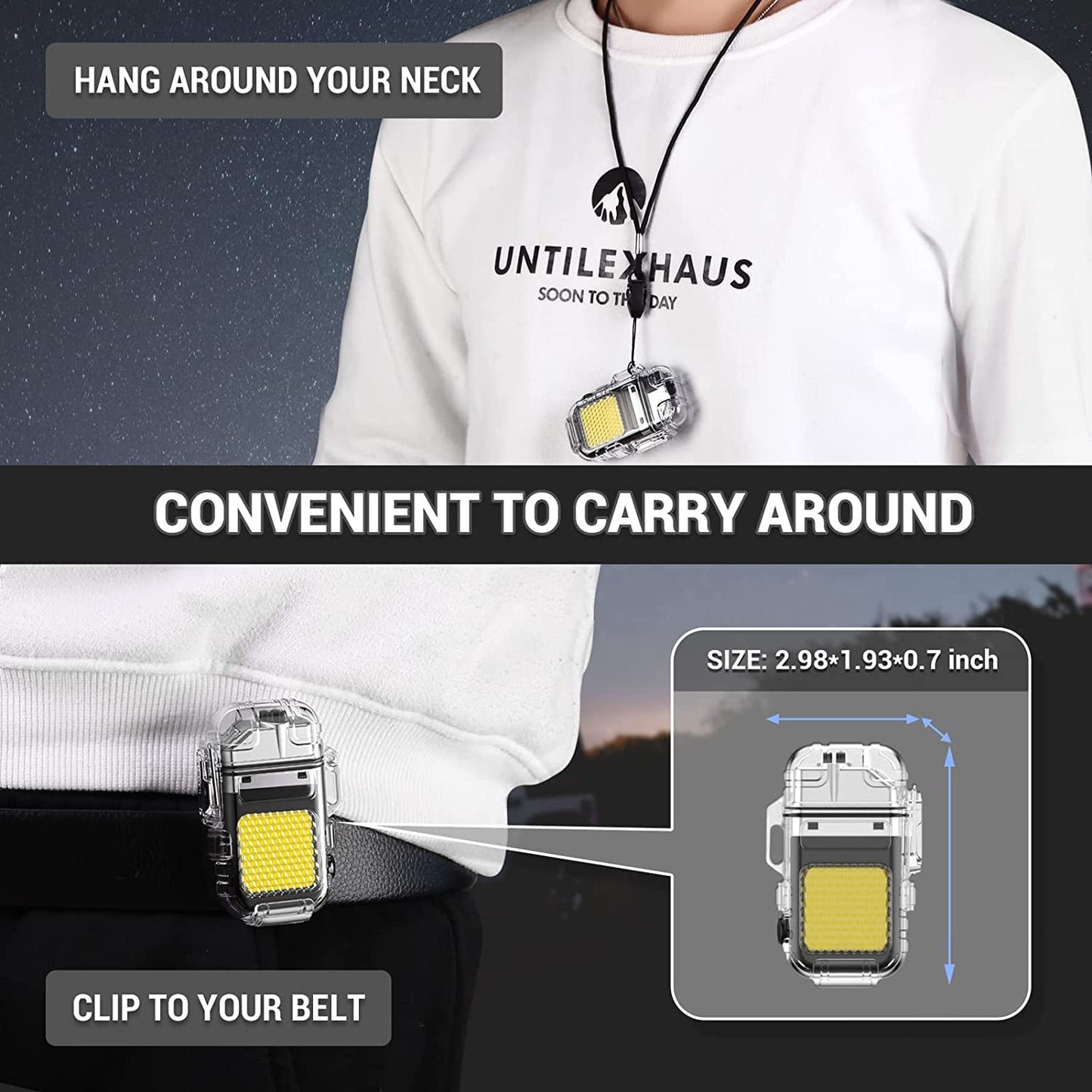 Meneflix Electric USB Rechargeable Dual Arc Lighter – Plasma with 3 Modes COB Flashlight