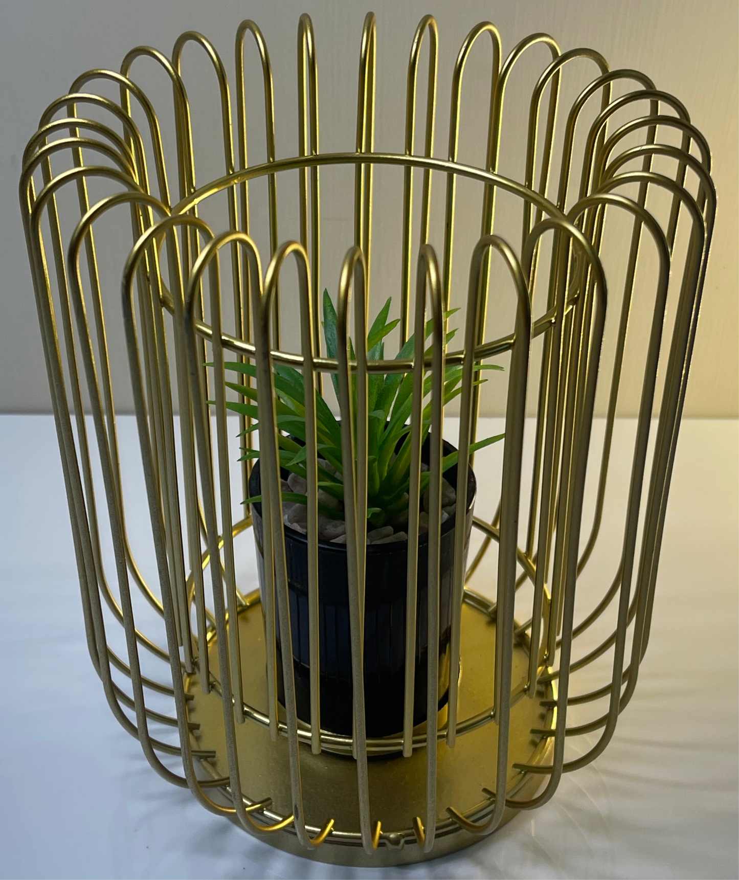 Gold Metal Cage Planter Stand (Large Size)
