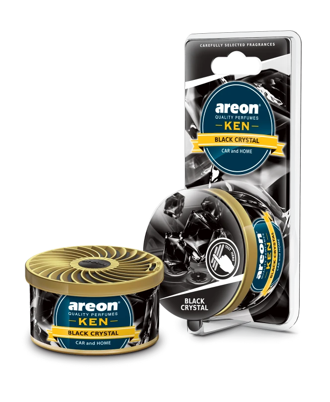 Areon Ken Black Crystal air freshener can – luxury car scent with musky notes by TechCarHome