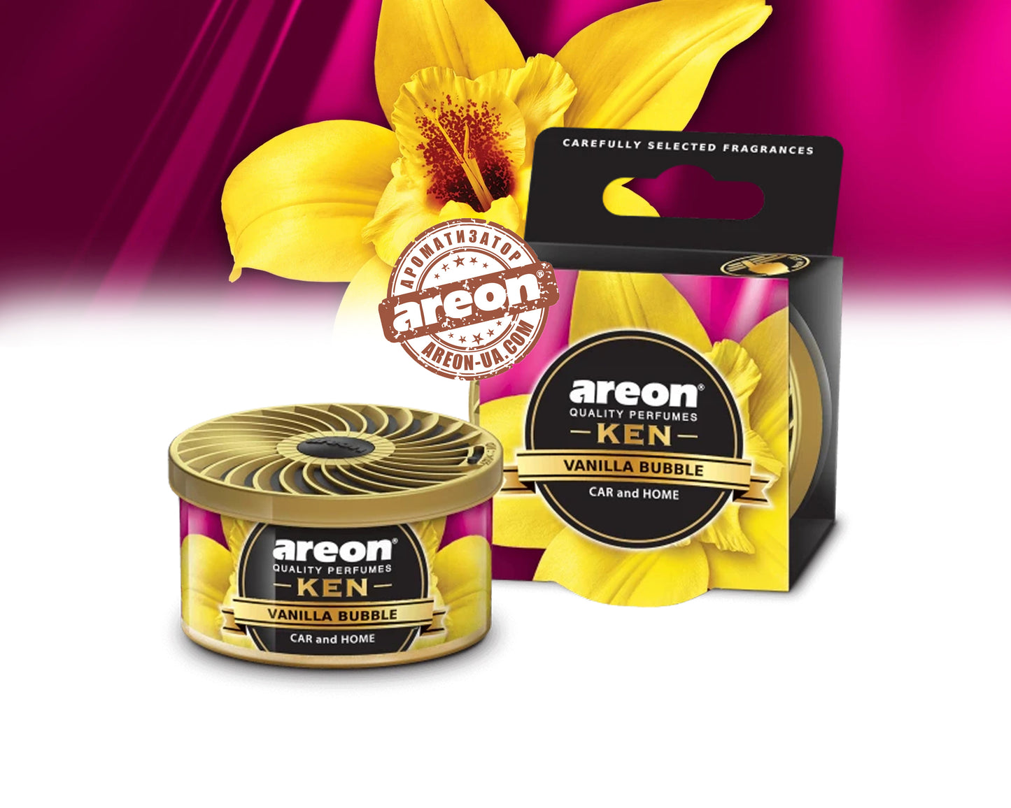 Areon Vanilla Bubble – hanging air freshener with creamy sweet scent by TechCarHome
