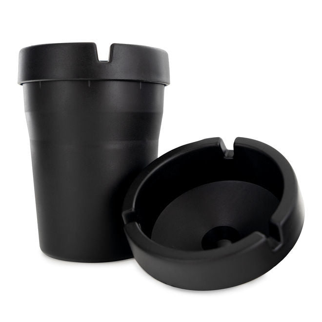 Bucket ashtray placed on an indoor desk or table, perfect for office or home use.