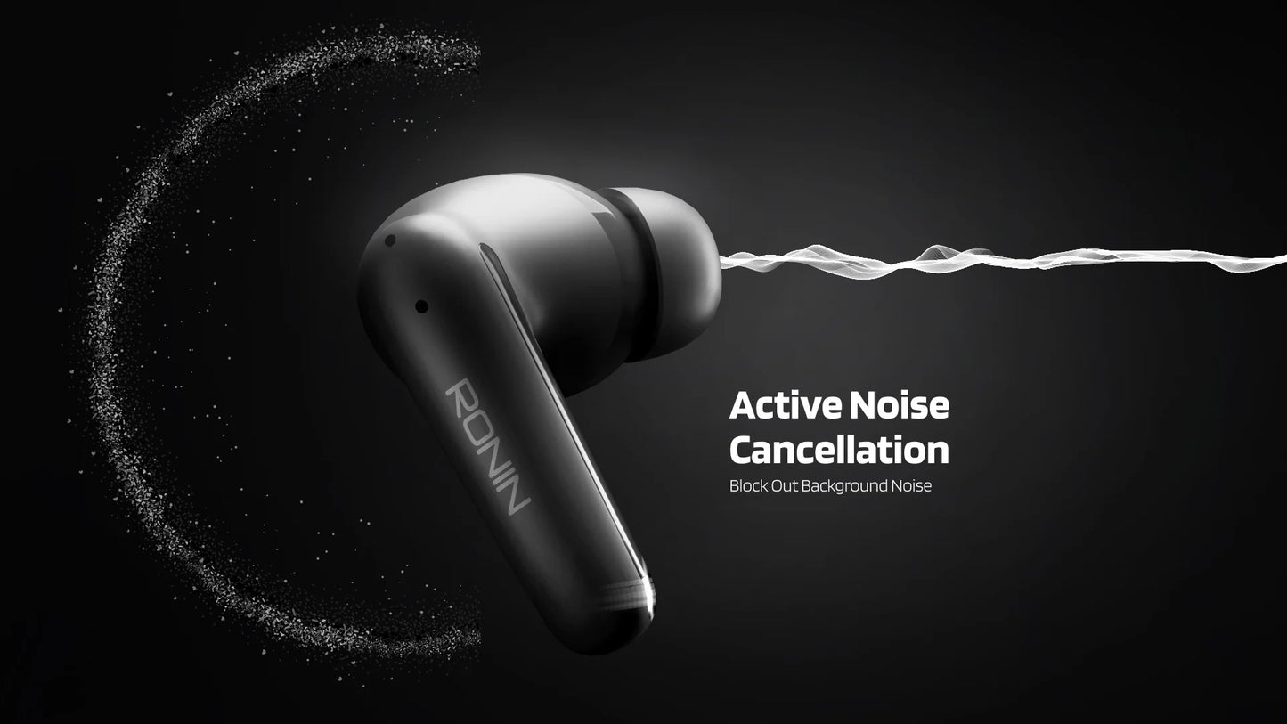 Close-up of RONIN R-140 earbuds showcasing modern style - TechCarHome