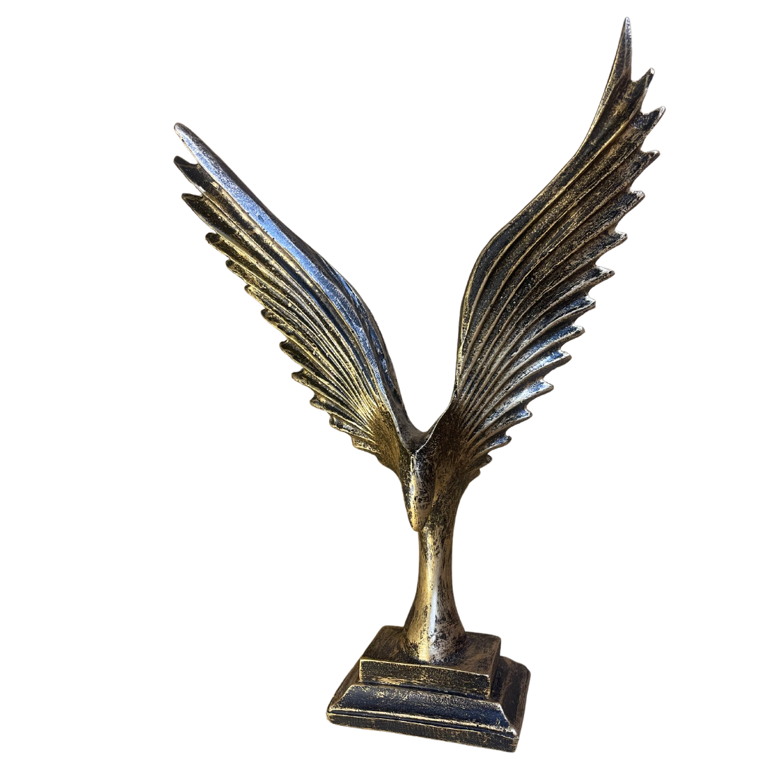 Close-up of the Resin Eagle Ornament showcasing its detailed feather design and elegant resin finish.