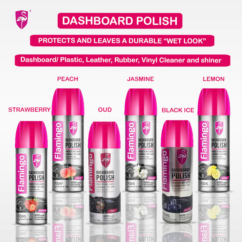 Flamingo Dashboard Polish – 450ml car dashboard shine and protect spray from TechCarHome