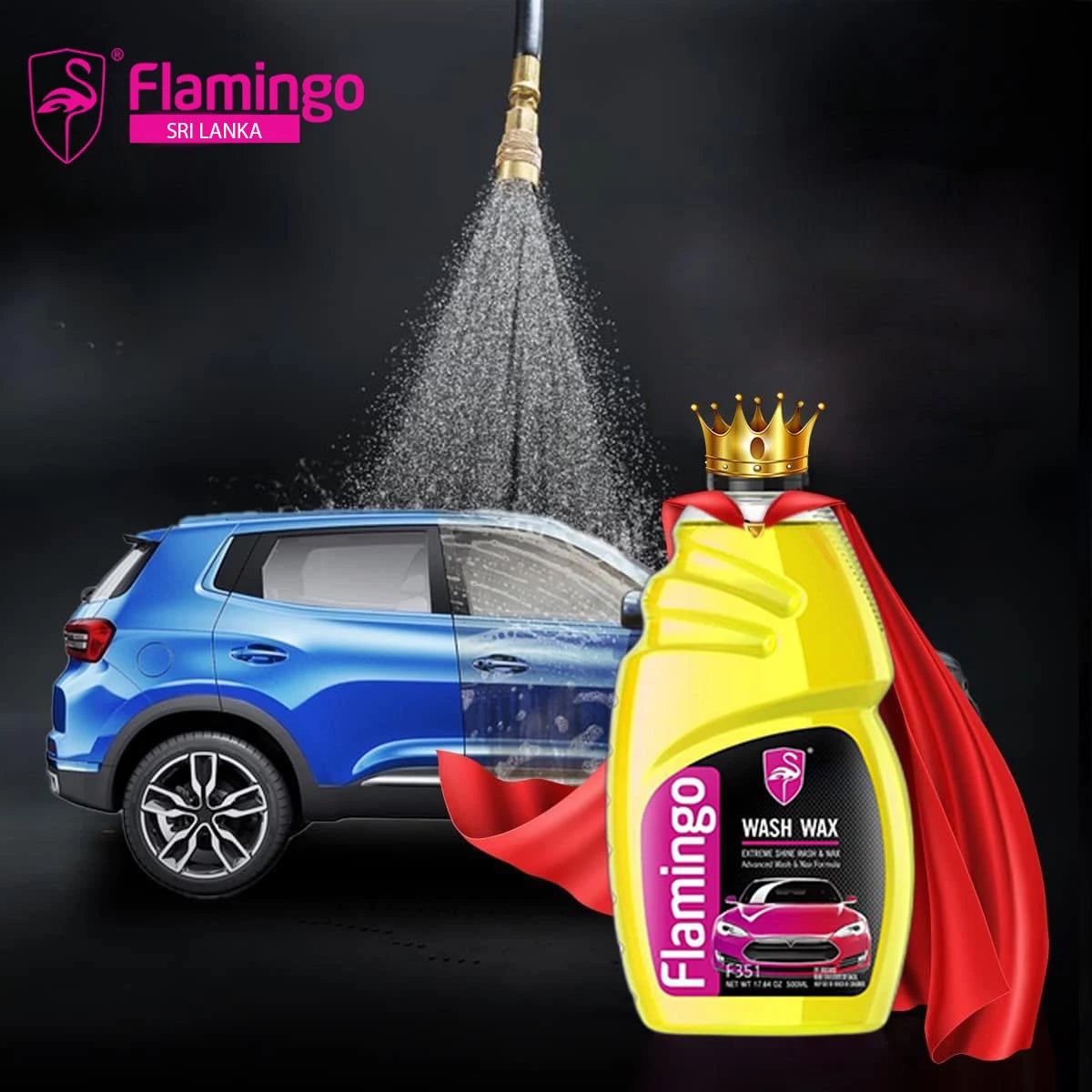 Flamingo Wash & Wax 500ml – premium 2-in-1 car cleaner from TechCarHome