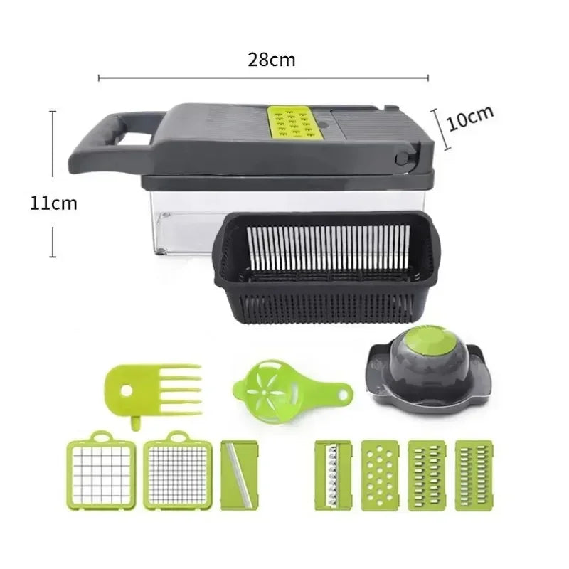 image of Food and Vegetable Cutter – 14-in-1 Hand Chopper for Quick and Easy Kitchen Chopping by techcarhome