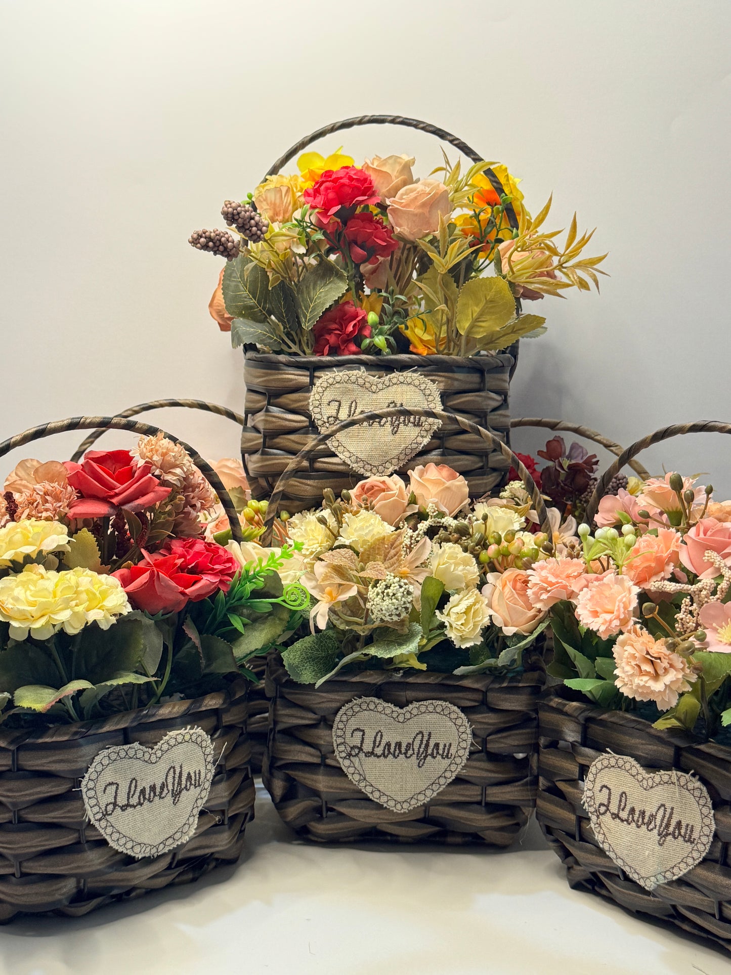 Handcrafted Oval Flower Basket with Handle – Ideal for Plants & Storage | Tech Car Home Pakistan