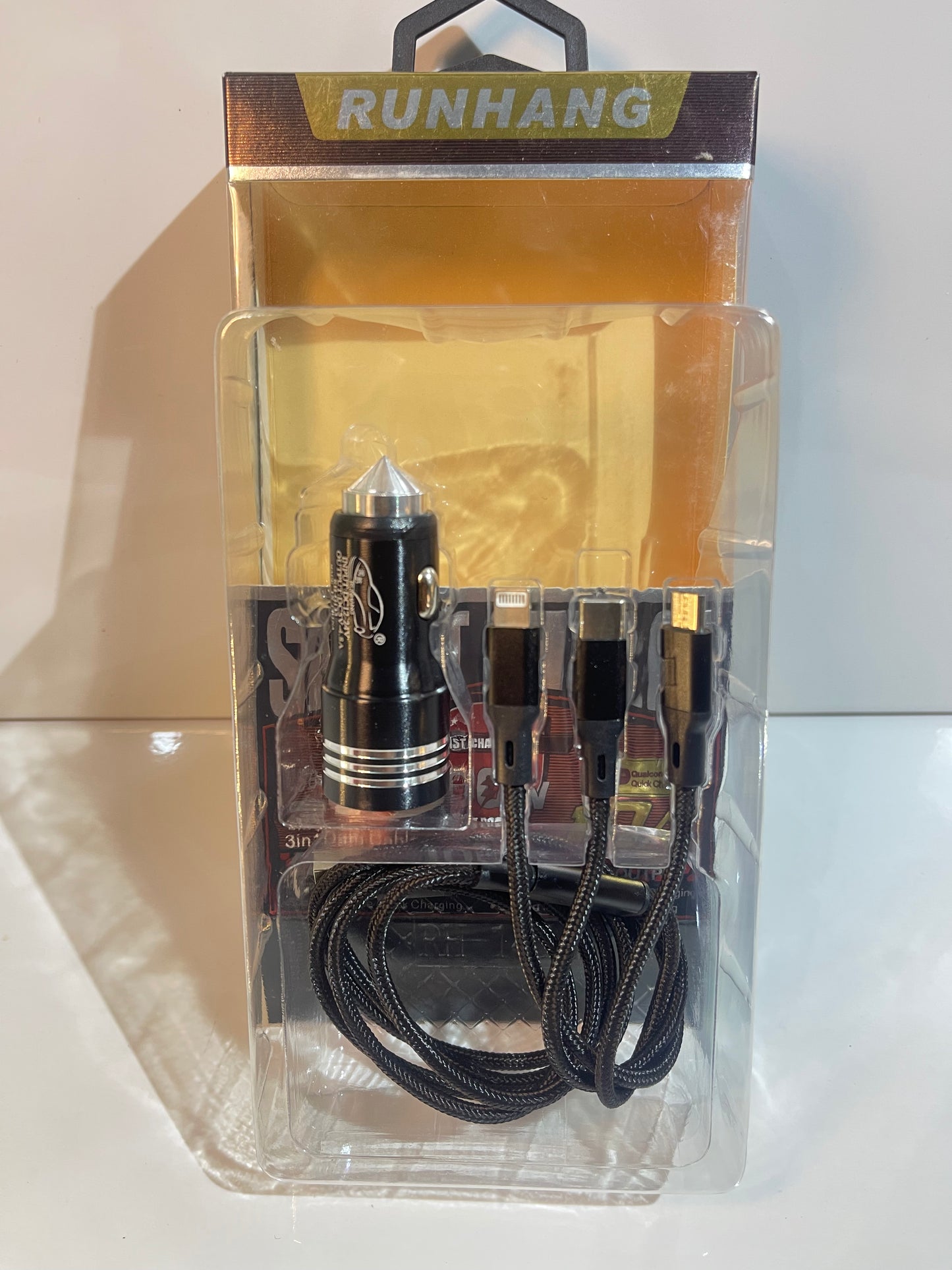 Smart Charge 100W Fast Charging Adapter with Dual USB Ports & 3-in-1 Data Cable