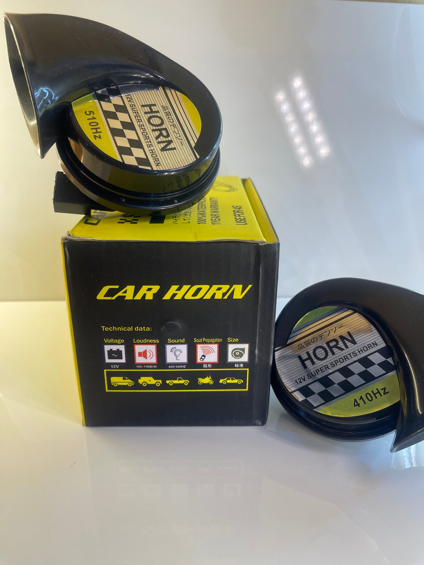 MARUKO Sports Snail Horn – Super Loud 510Hz 12V for Car & Motorcycle