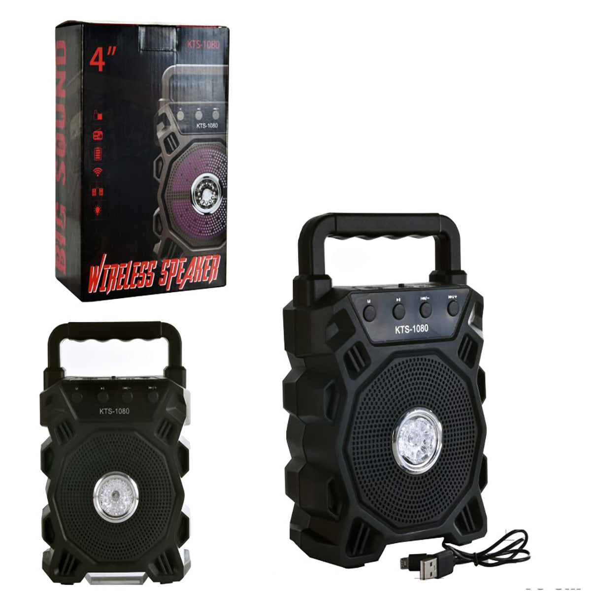 image of kts-1080 with packaging and charging cable by techcarhome.com