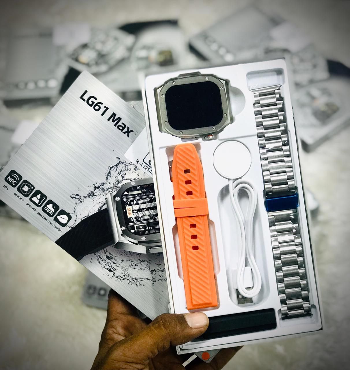 LG61 Max Smart Watch with Metal and Silicone Straps