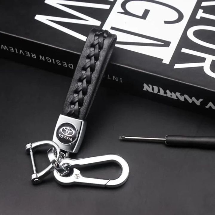 Leather Braided Keychain – Toyota by techcarhome