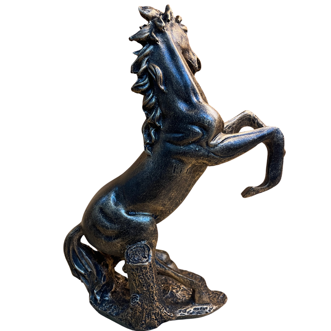 Side view of the Elegant Horse Statue highlighting its smooth and modern design.