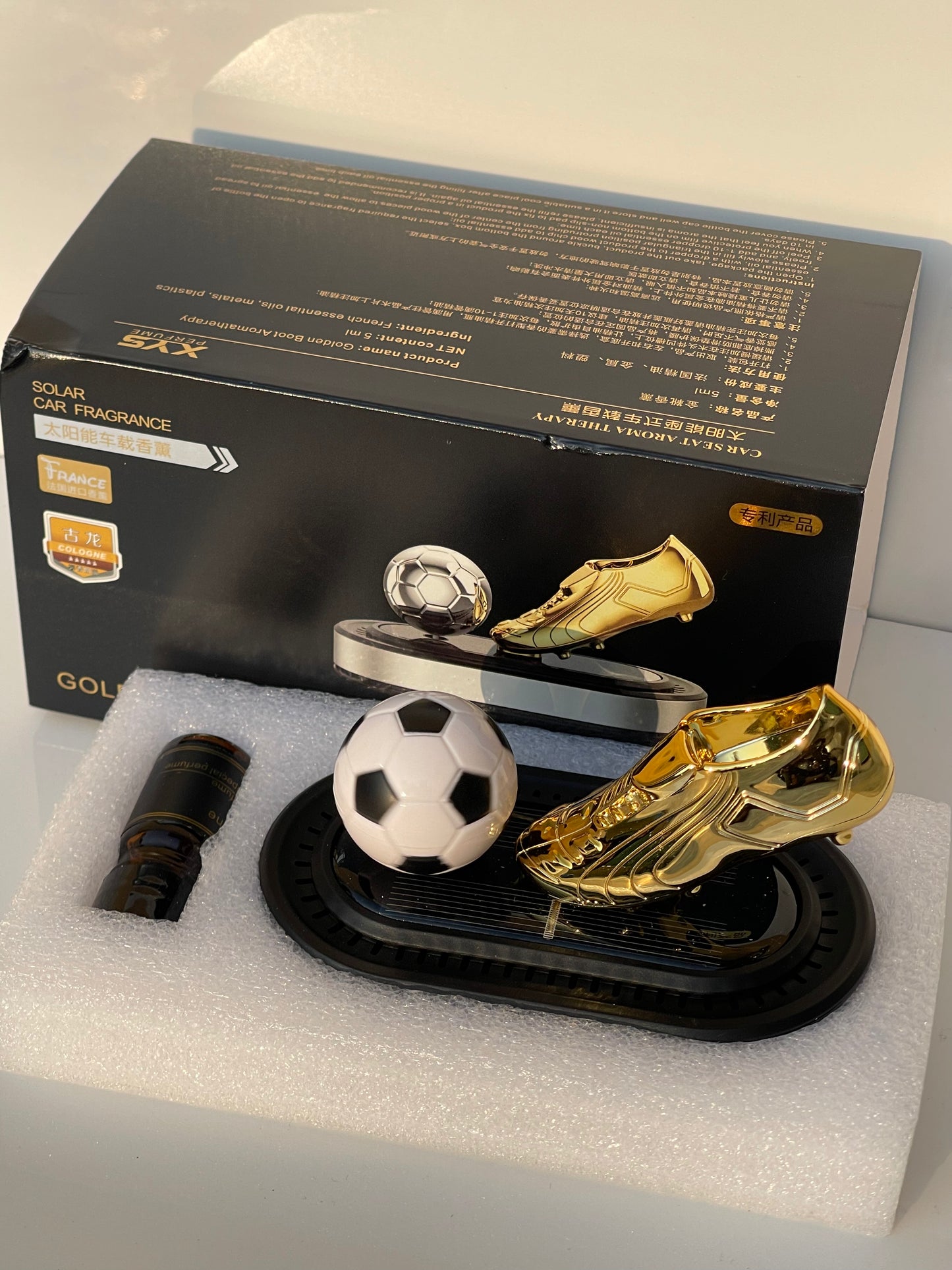 Solar Rotating Car Perfume in Football Style – Fresh Fragrance