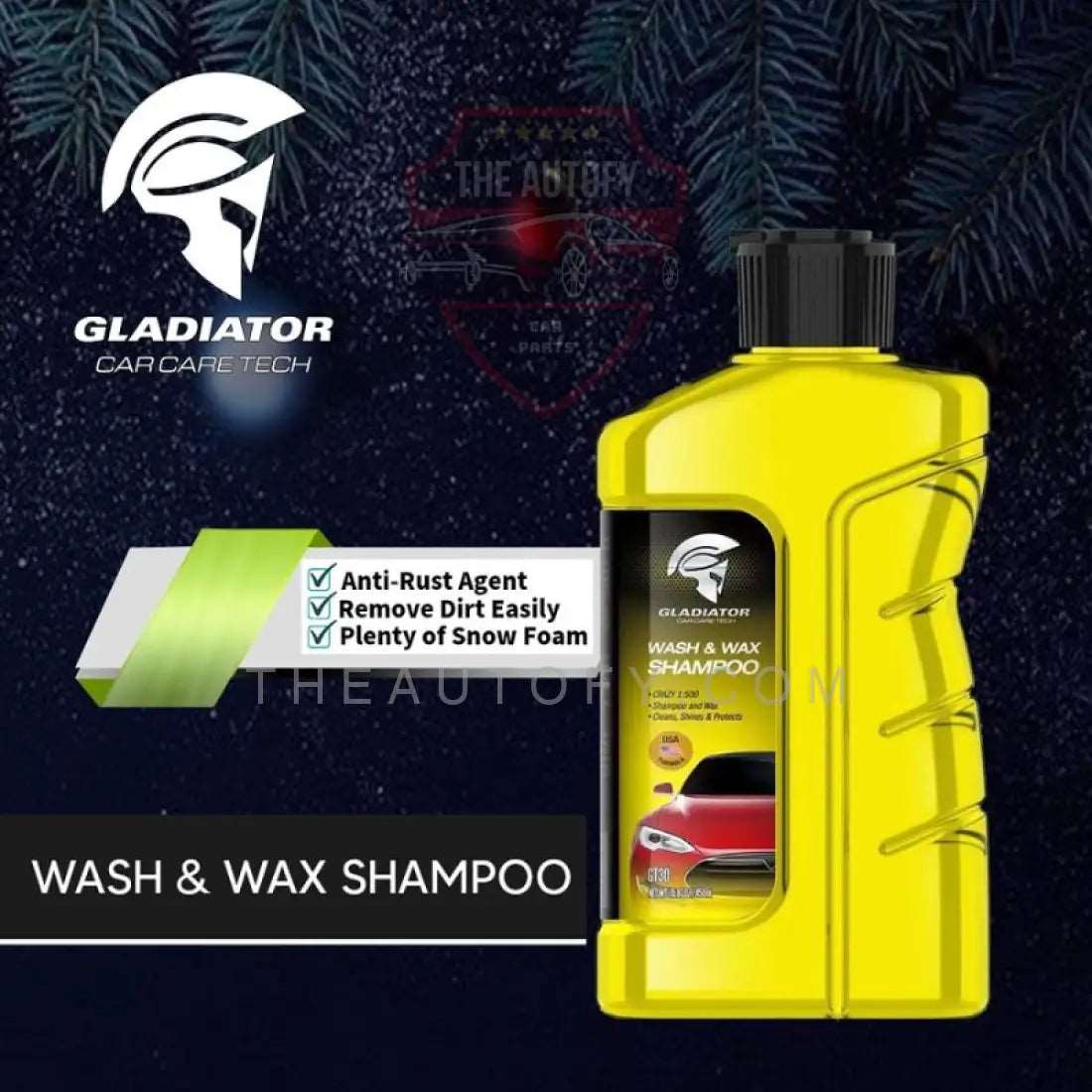 Gladiator Wash & Wax Shampoo 450ml – Clean & Shine in One Step