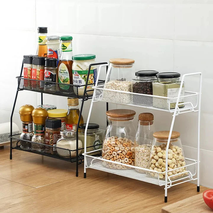 image of Metal Two-Tier Organising Rack - by techcarhome