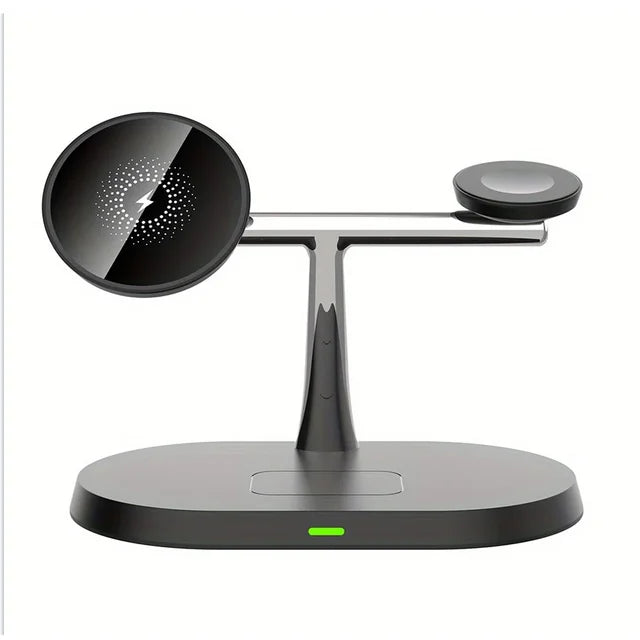 Multi-device 3-in-1 wireless charging stand with fast charging