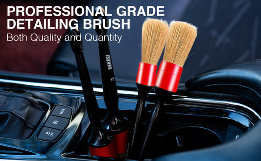 DEKESI Car Detailing Brushes – 5pcs Boar Hair Brush Set for Interior and Exterior Cleaning