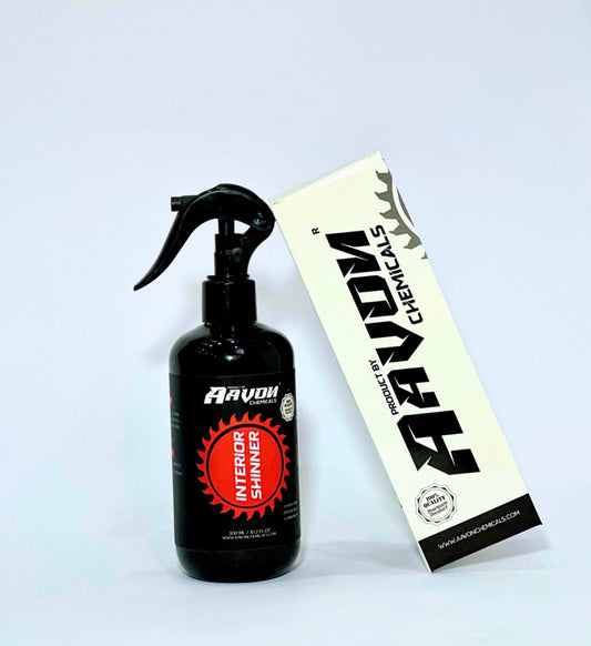 Aavon Chemicals Interior Shiner bottle on a plain white background – available at Tech Car Home.