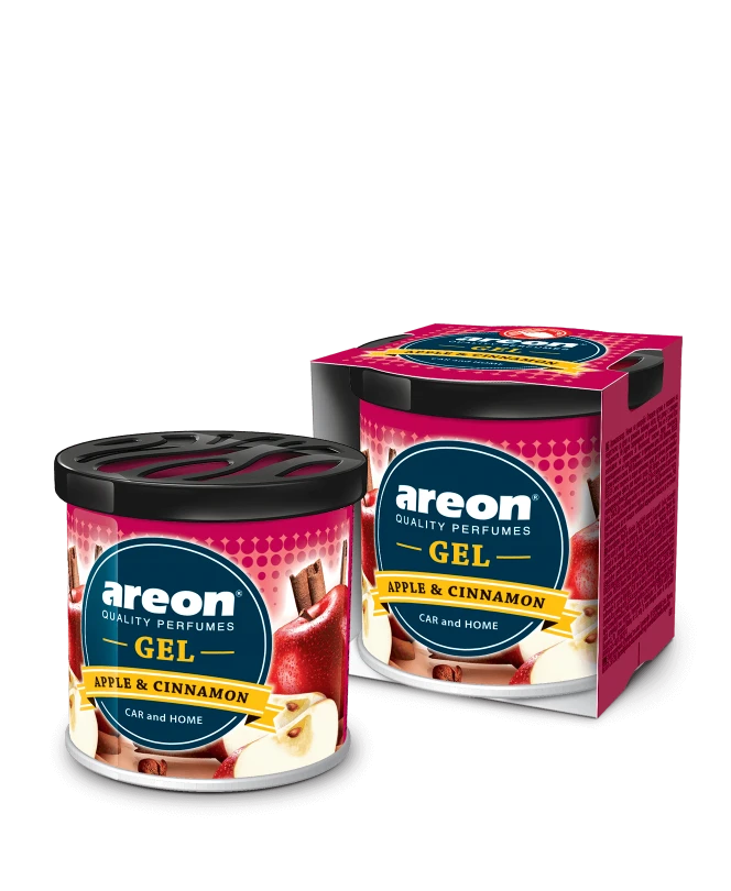 (BUNDLE OF 2) Areon - APPLE & CINNAMON - Perfume Gel