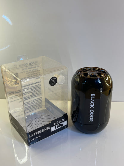 Black Odor Air Freshener Gel – 180g in sleek packaging, ideal for car and home – by TechCarHome.com.