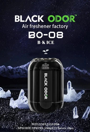 Black Odor Air Freshener Gel in a compact container, offering long-lasting freshness for car and home use.