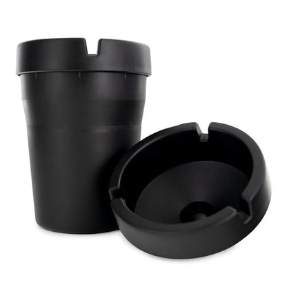 Bucket ashtray placed on an indoor desk or table, perfect for office or home use.