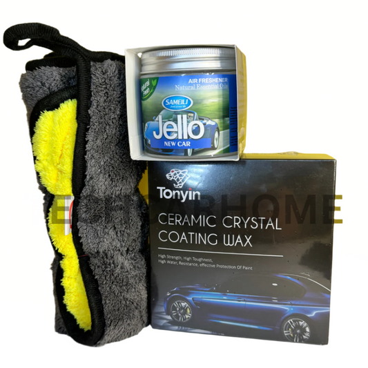 Car care essentials – Gloss & Fresh bundle for quick shine and new car fragrance.