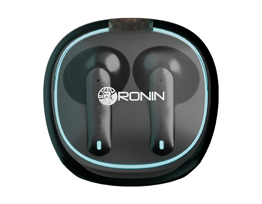 Close-up of RONIN R-520 wireless earbuds with high-quality sound - TechCarHome