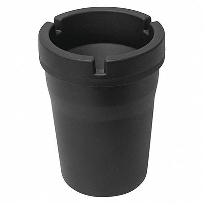 Bucket ashtray positioned in an outdoor garden setting, ideal for outdoor smokers.