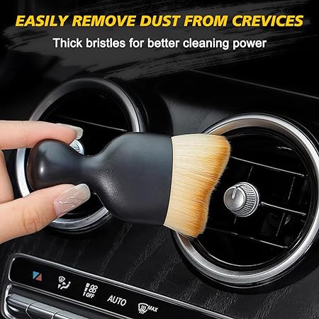 Close-up of the soft bristles on the cleaning brush, ideal for delicate car surfaces.