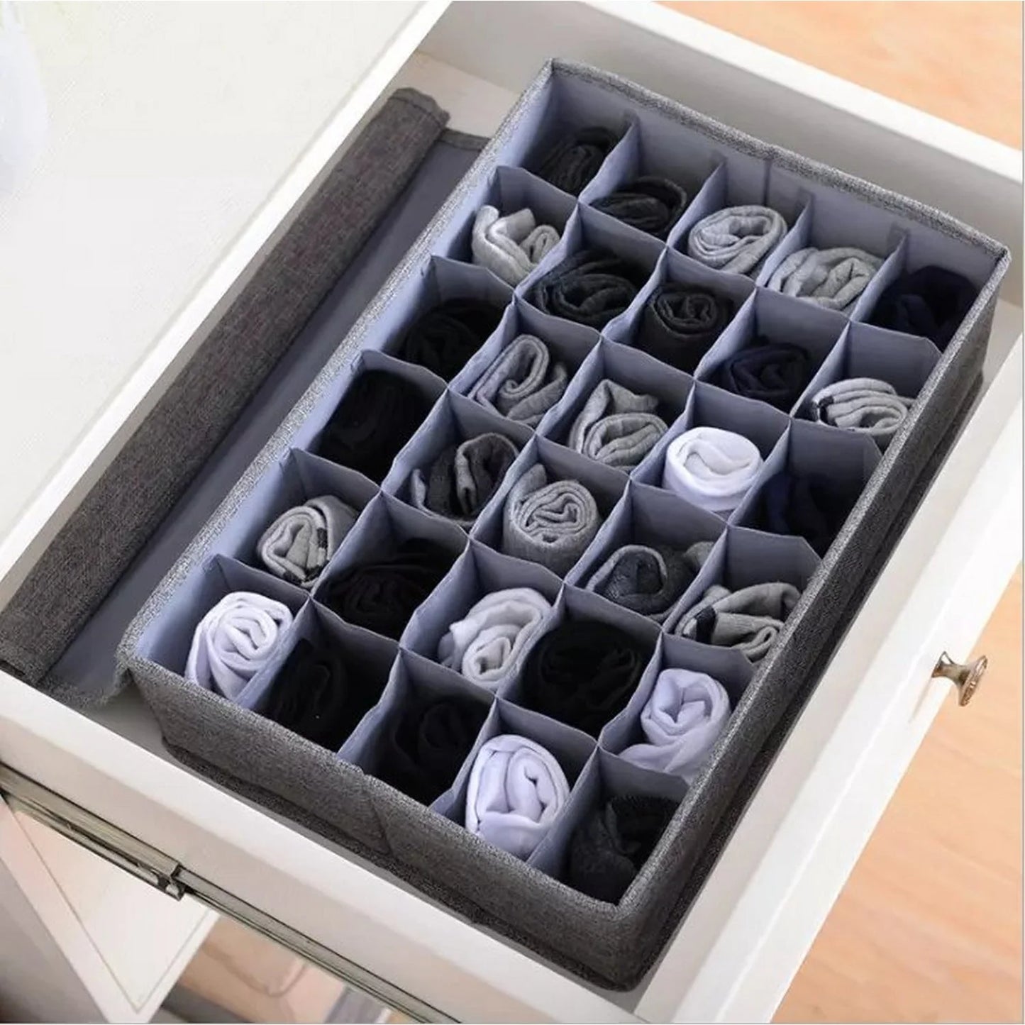 Close-up view of non-woven fabric used in the garment organiser, high-quality material by TechCarHome