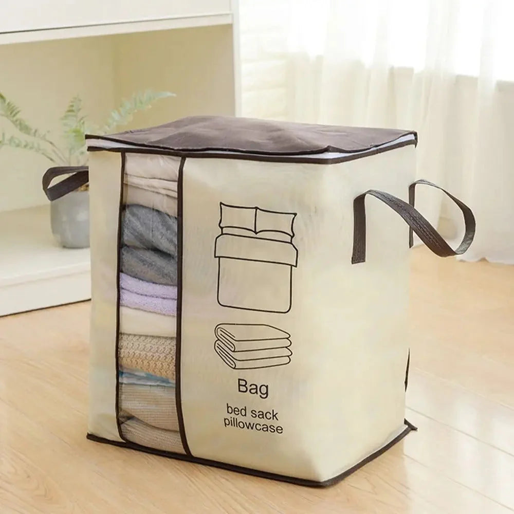 Compactly folded Clothes, Blanket & Travel Storage Bag, ideal for travel and storage by TechCarHome