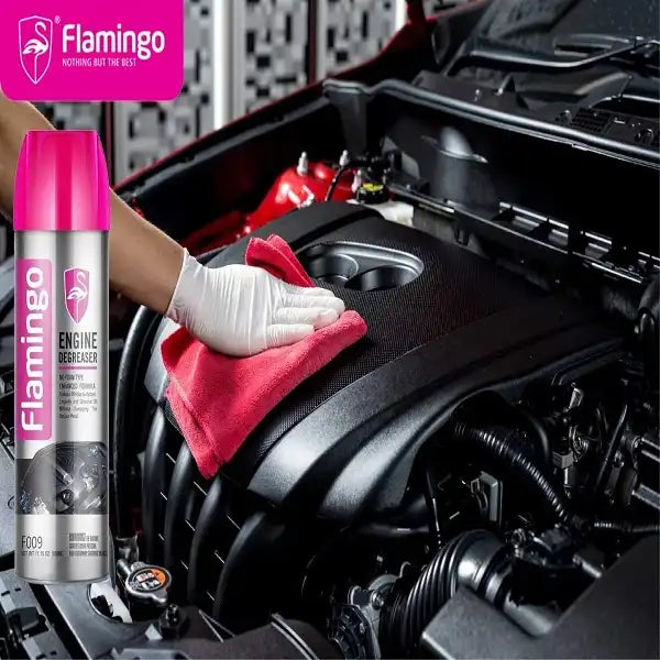 Flamingo Engine Degreaser – powerful automotive engine cleaning spray from TechCarHome