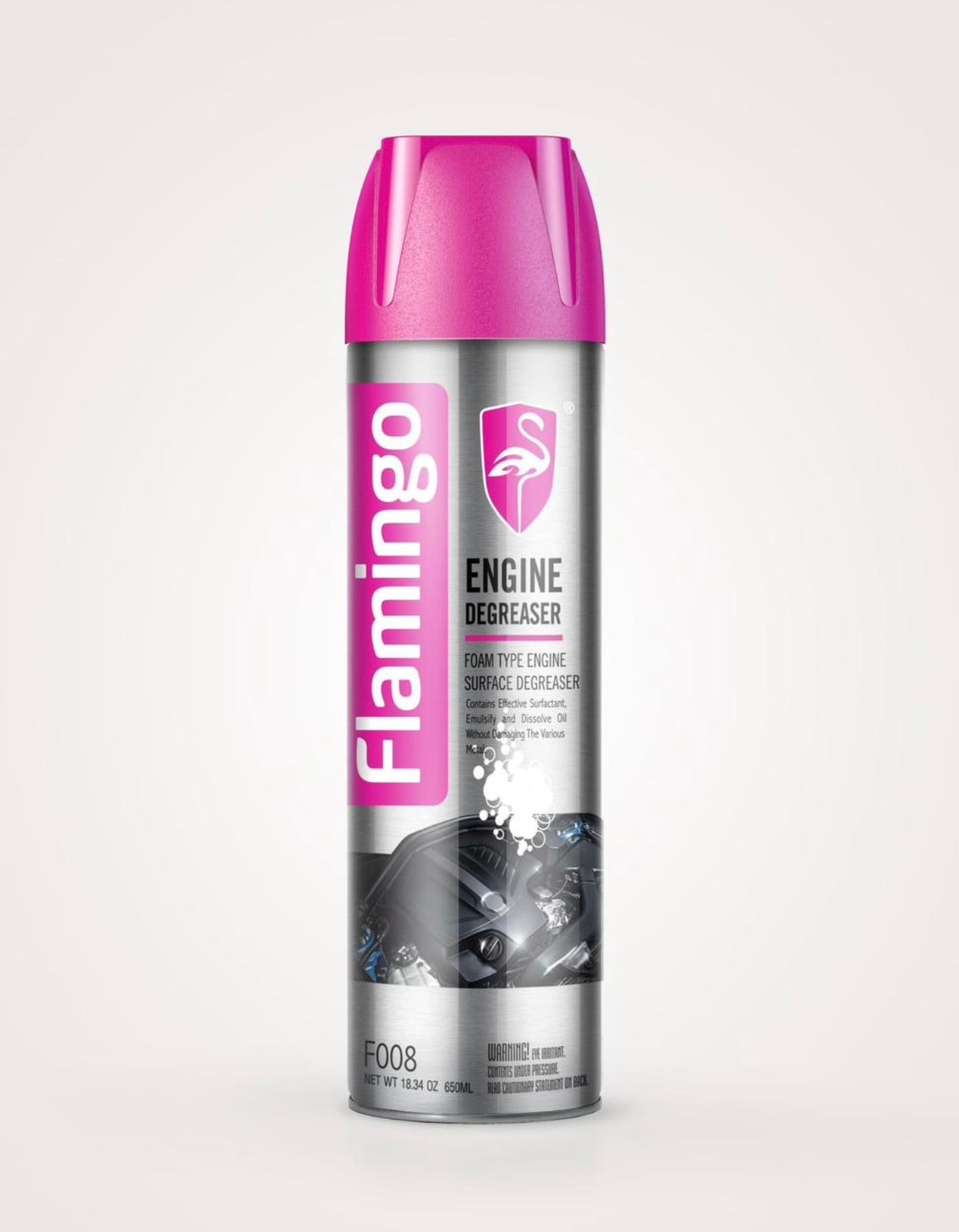 Flamingo Engine Degreaser spray can – heavy-duty engine cleaner by TechCarHome