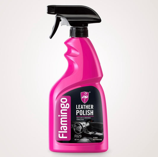 Flamingo Leather Polish bottle – premium leather conditioner by TechCarHome


