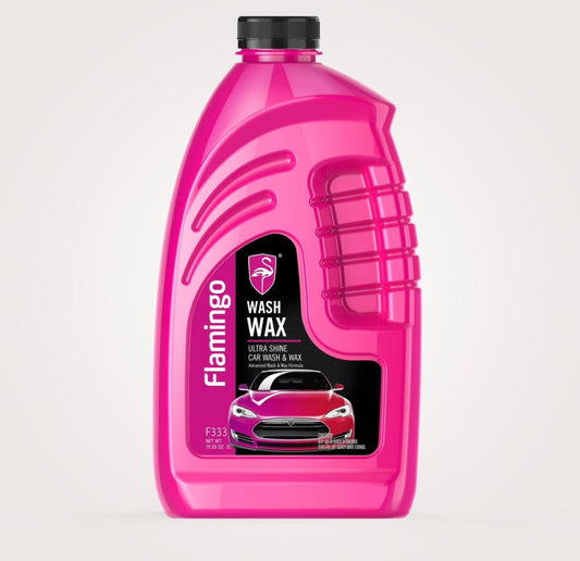 Flamingo Wash & Wax 2L bottle on white background – car shampoo and wax by TechCarHome
