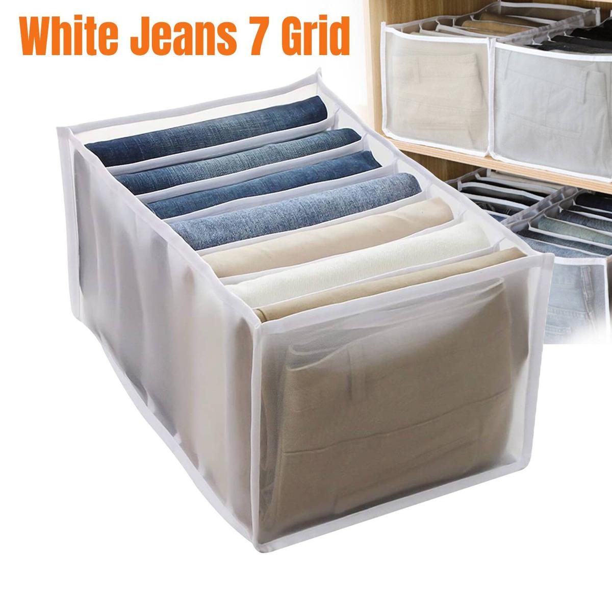 Foldable storage bins in a closet storing clothes and garments, an ideal home organizer by TechCarHome