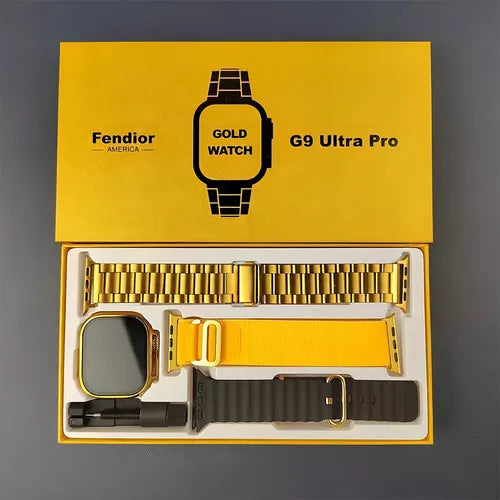 G9 Ultra Pro Smartwatch Golden Edition with Heart Rate Monitoring
