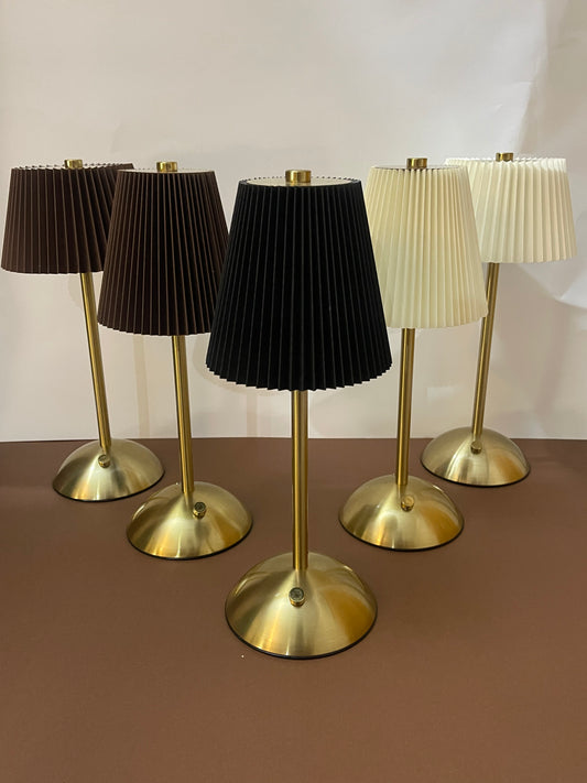 Premium (Five)5 Table Lamp – 2 Brown, 2 White & 1 Black Shade Variations