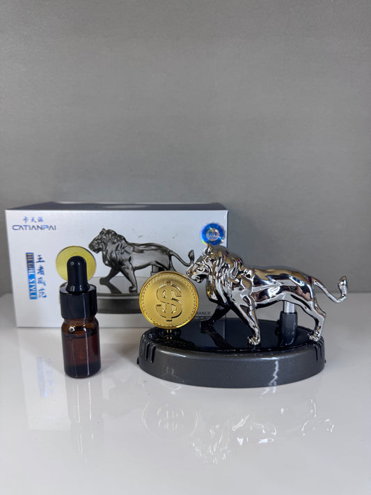 Solar Lion Perfume with Rotating Dollar Coin – Car Freshener | TechCarHome