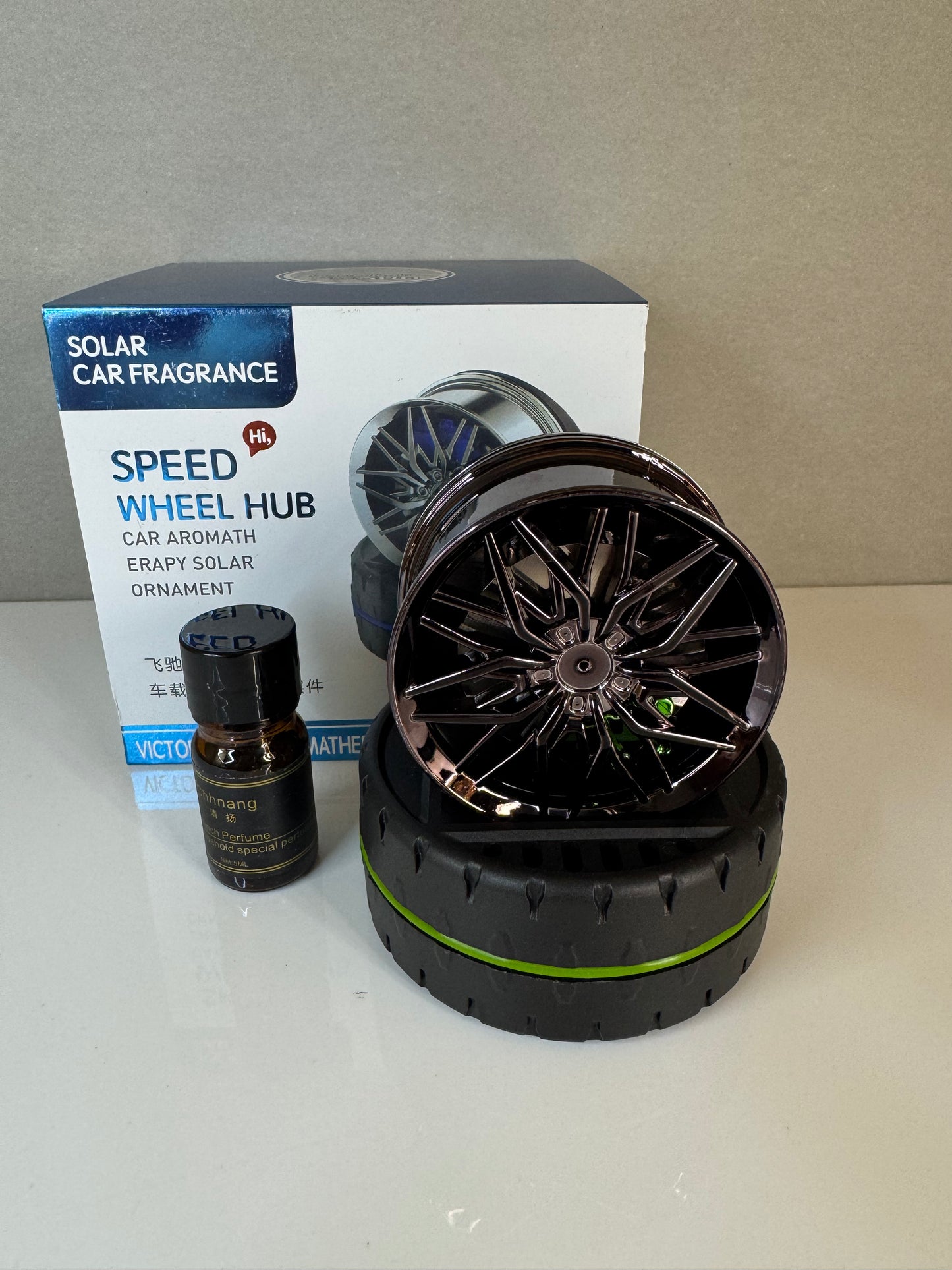 Premium Quality - Speed Wheel Hub Solar Car Perfume – Rotating Fragrance Diffuser Air Freshener