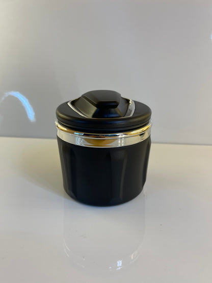 Portable car ashtray with secure lid to contain smoke and odors – by TechCarHome.com.