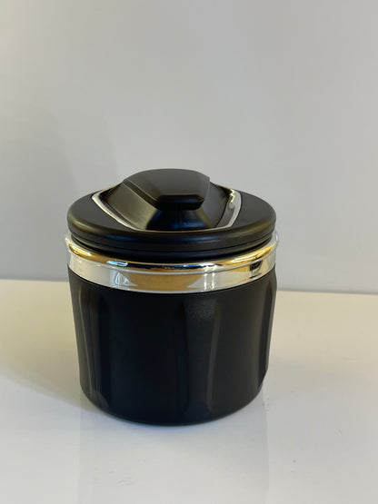 Premium Car Ashtray with lid placed in a car cup holder – by TechCarHome.com.